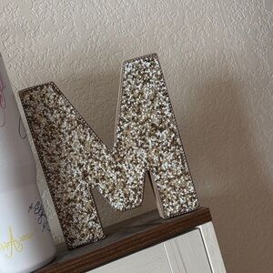 Glittery Gold Letter M Decor